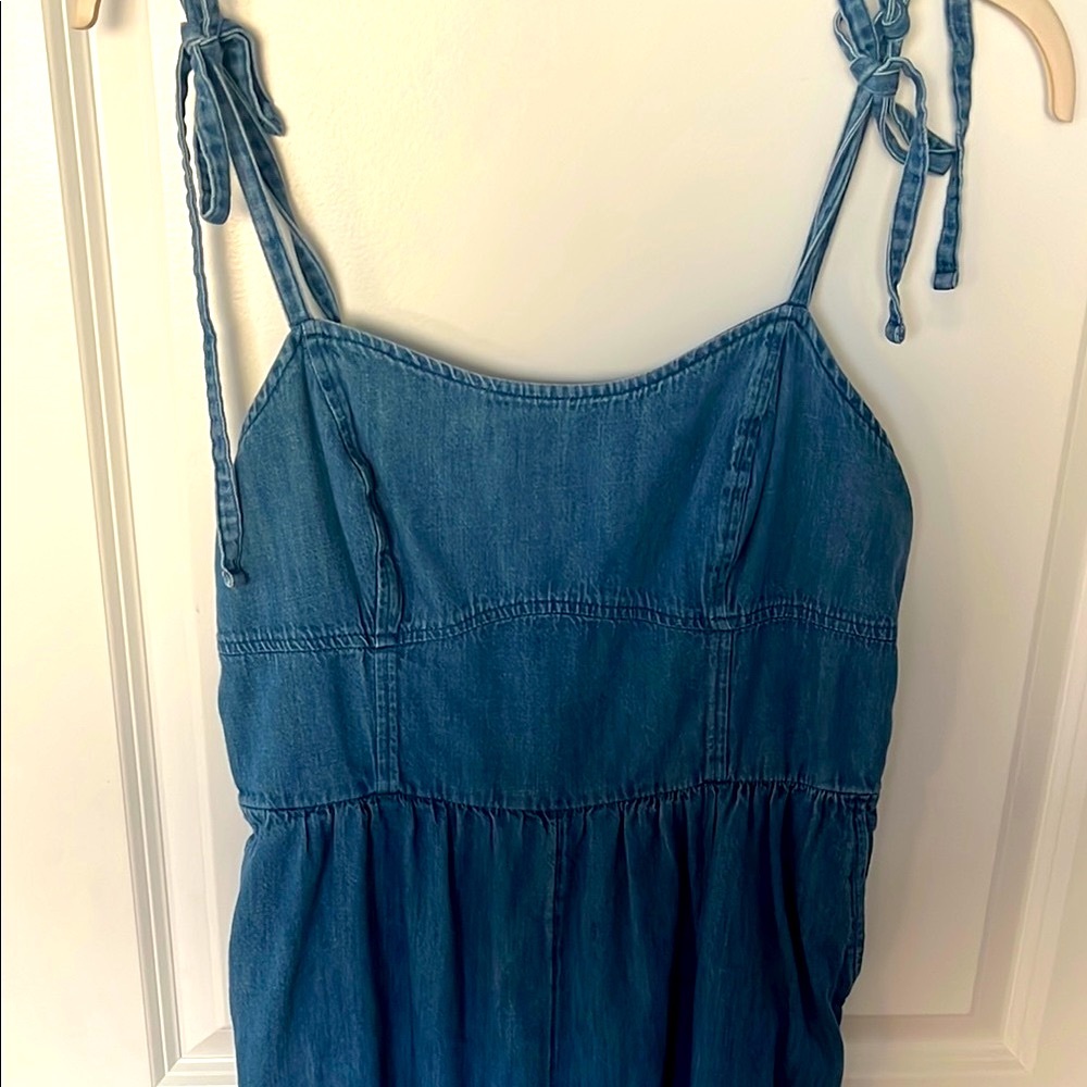 Blue Denim Sleeveless jumpsuit size large